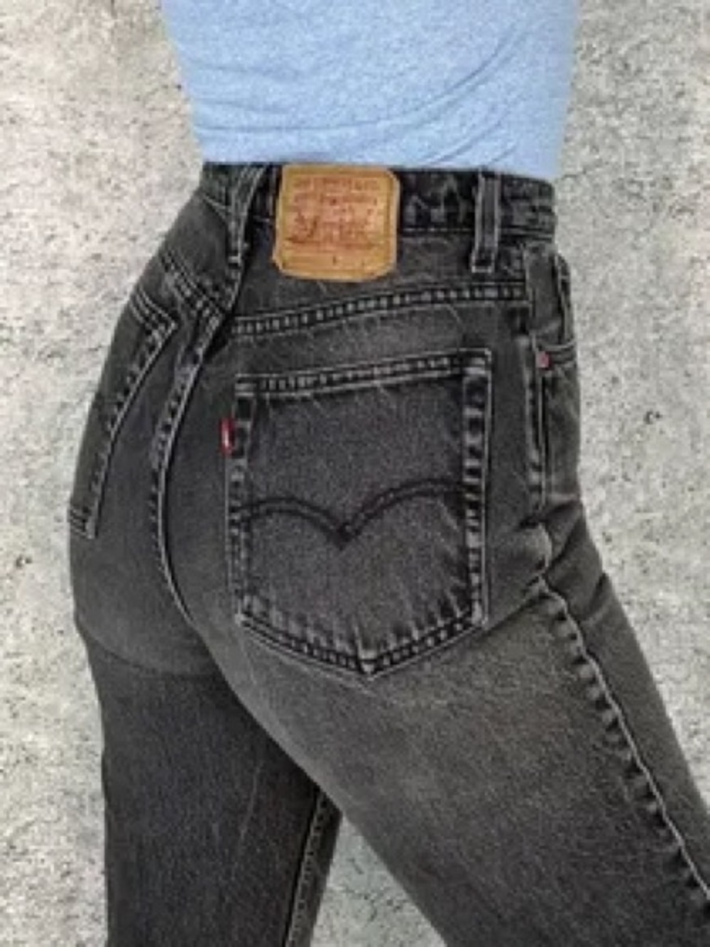 VINTAGE SLIM STRAIGHT Faded Black Jeans Size 24